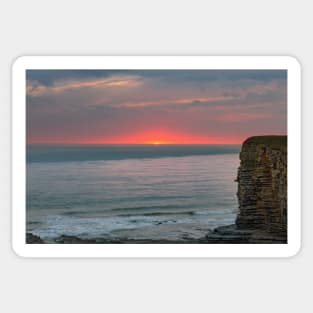 Sunset from Nash Point, Glamorgan Heritage Coast, Wales Sticker